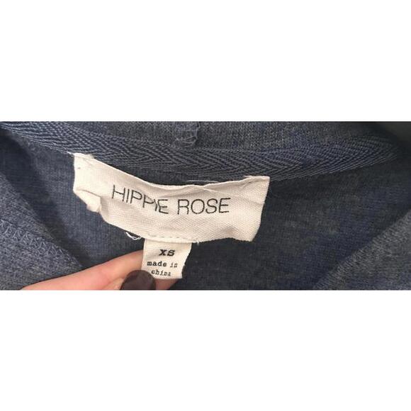 Hippie Rose Blue Hoodie and Ribbed Wide Leg Sweatpant Set Women Size XS - Picture 9 of 10